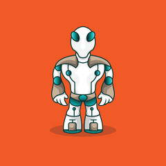 Fototapeta na wymiar cute mascot logo icon humanoid cyborg mecha robot machine