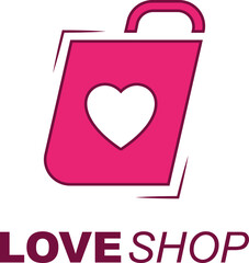 Love Shop Logo designs Template, Vector illustration