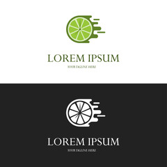 Time and lime logo design , Vector illustration