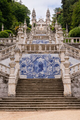 Obraz premium Massive, ornate stairway leading up to an historic church