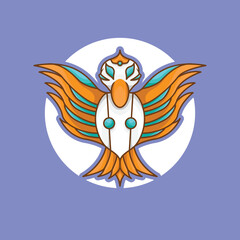 cyber robot mecha mascot logo bird eagle fly 