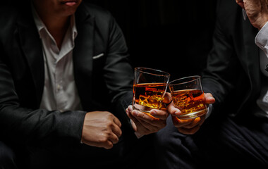 whiskey, for a friendly party in a bar or a restaurant.