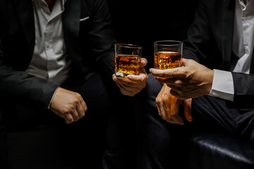 Technology, hand holding with environment Icons over the Network connection on green background.