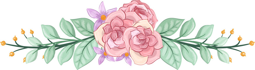 pink floral bouquet with watercolor