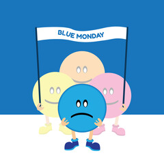 blue monday vector illustration design