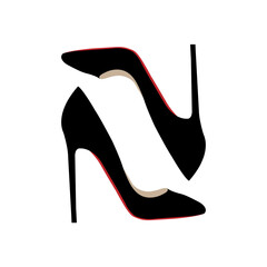 Black shoes on a white background. Vector illustration