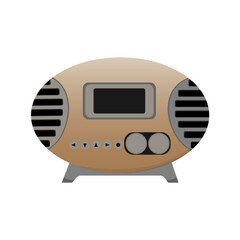 Radio, radio receiver, tape recorder, retro music. Vector illustration on a white background