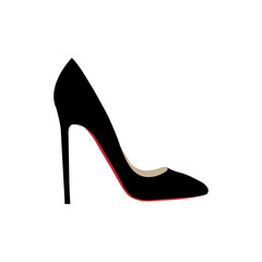Black shoes on a white background. Vector illustration