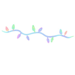 Rainbow line Christmas decoration, signs and symbols, Hand drawn in doodle style.