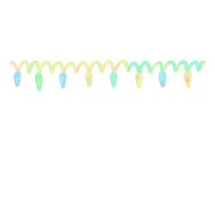 Fototapeta premium Rainbow line Christmas decoration, signs and symbols, Hand drawn in doodle style.