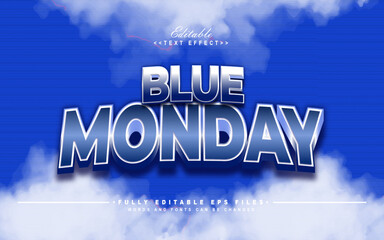 editable blue monday text effect.logo text.typhography logo