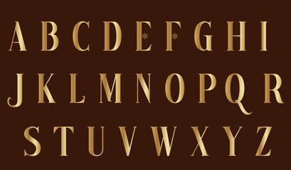 Gold Alphabet letters font