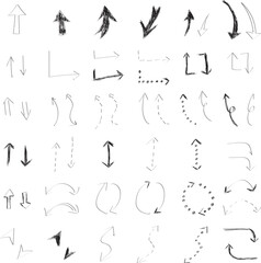 hand-drawn arrows in different directions