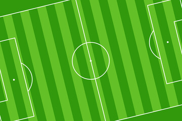 vector graphic illustration of football pitch - soccer field top view no people for website background, graphic element, brochure, leaflet, card, sports day © capplebkk