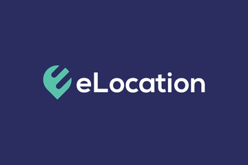 Letter e Location Brand Design Template. business logo design