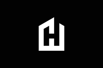 Obraz premium Letter CH Home Or Real Estate Logo Design Template