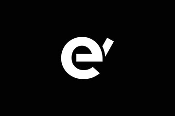 Letter e Re Logo Design Template. countdown with alpha channel
