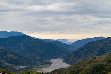 Fototapeta na wymiar High angle view of country side landscape in Miaoli County