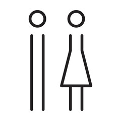 Toilet sign vector with man and woman symbol in a glyph pictogram illustration