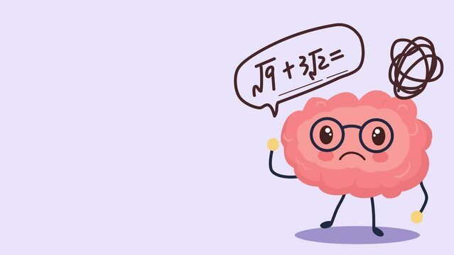 A brain struggling to solve a math equations