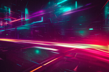 motion blur futuristic background with bright lights and long exposure created using Generative AI
