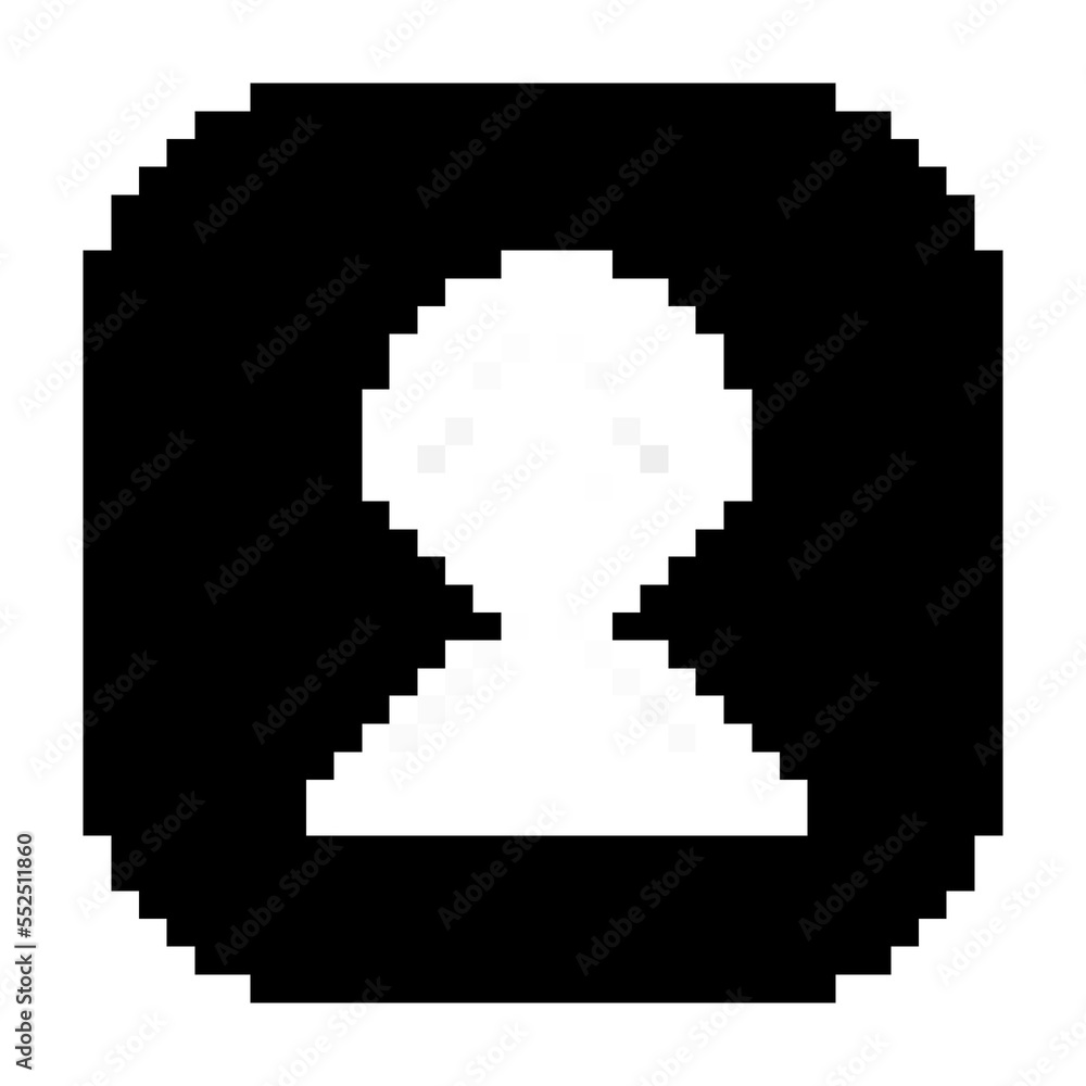 Wall mural people icon, person icon, user Icon black-white vector pixel art