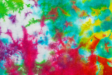 tie dye pattern hand dyed on cotton fabric abstract texture background.