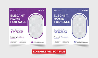 Real estate business social media posts template