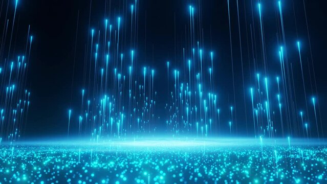 Futuristic concept digital energy data uploading and optical fiber optics lines background. Motion fly through. 4k resolution. seamless loop.
