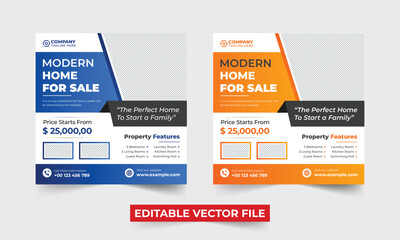 Real estate business social media posts template