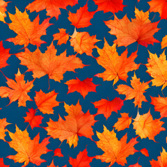 Naklejka na ściany i meble Wallpaper Design of Fall Leaves Generative AI
