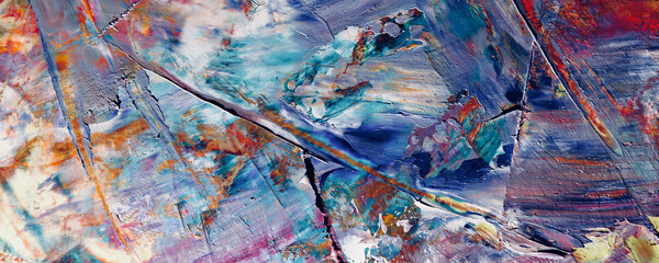 Color texture. Hand drawn oil painting on canvas. Abstract art background. Modern, contemporary art. Colorful canvas. Wall decor background	