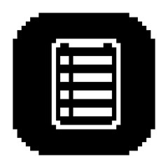 Latter list icon black-white vector pixel art icon