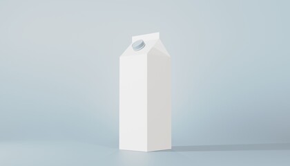 3D render Milk product package paper box mockup