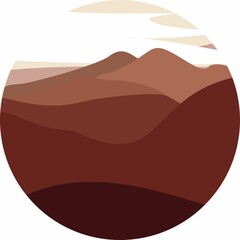 aesthetic mountain illustration with stylized