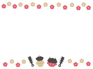 節分のイラストのフレーム