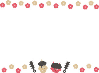 節分のイラストのフレーム