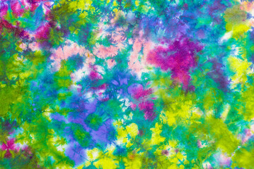 Obraz na płótnie Canvas tie dye pattern hand dyed on cotton fabric abstract texture background.
