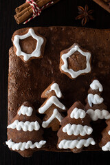 sweet home made christmas gingerbread chocolate brownies