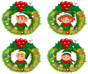 Elf Christmas wreath set