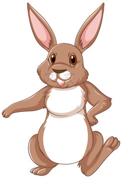 Cute brown rabbit cartoon character