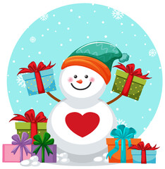 Snowman in Christmas theme
