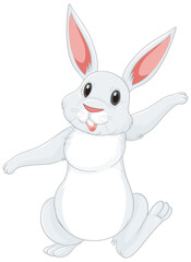 Obraz na płótnie Canvas White rabbit cartoon character