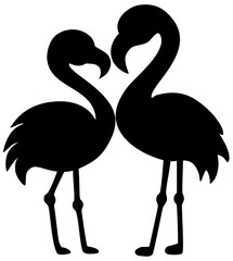 Valentine love couple flamingo silhouette  © Mimidesign