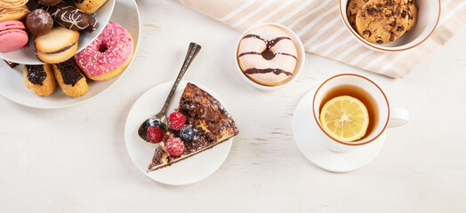 Afternoon tea stand with sweet treats.