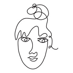 Fashion modern one line portrait illustration