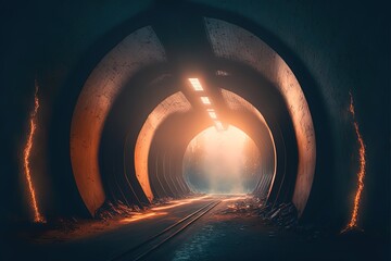 The tunnel in the city. Generative AI.