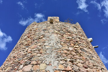 watch tower Capo di Ostia near town Pula on island Sardinia