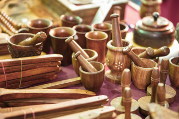 Wooden Kitchen materials handmade in india, indian wooden kitchen sets materials , indian ayurvedic hand masher