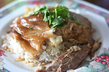 Pork leg rice